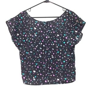 i love h81 Small scoop back floral print blouse